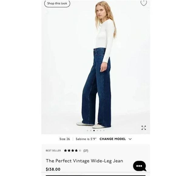 Madewell THE PERFECT VINTAGE
WIDE-LEG JEANS Red Size 31 Inseam 29.75” - Picture 5 of 16